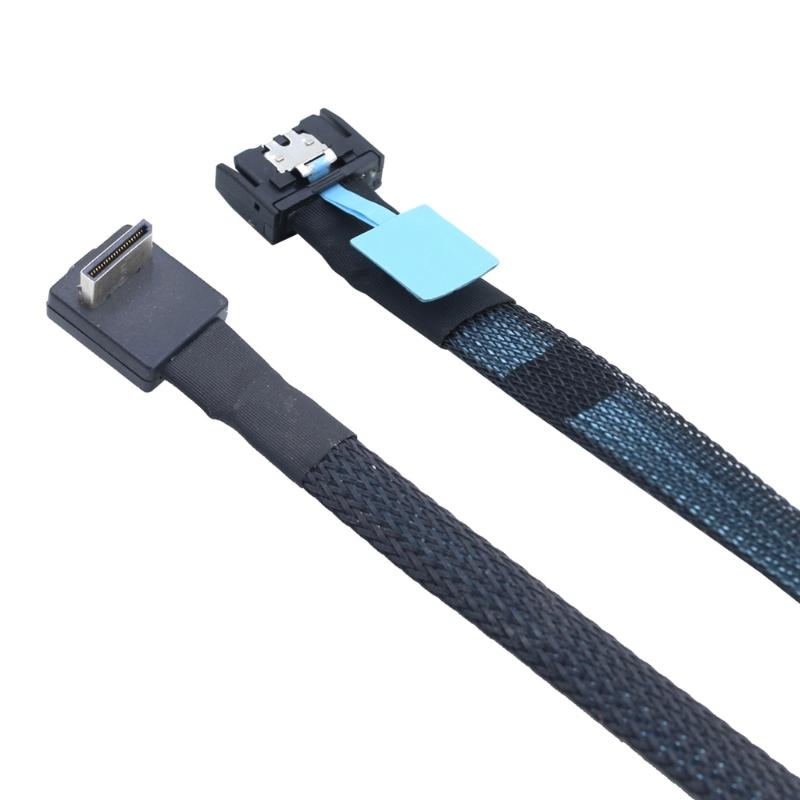 Efficient 50cm/100cm Gen5 PCIE MCIOs 4I 38P to SFF8611 4I 90degree Data Cable for Fast and Reliable Data Transfer