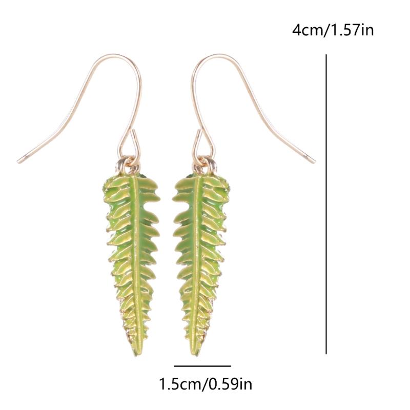 Delicate Leaf Shaped Earrings Bohemian Fern Leaf Earrings Green Leaf Dangle Hook Earring Unique Jewelry Women Girl Teen