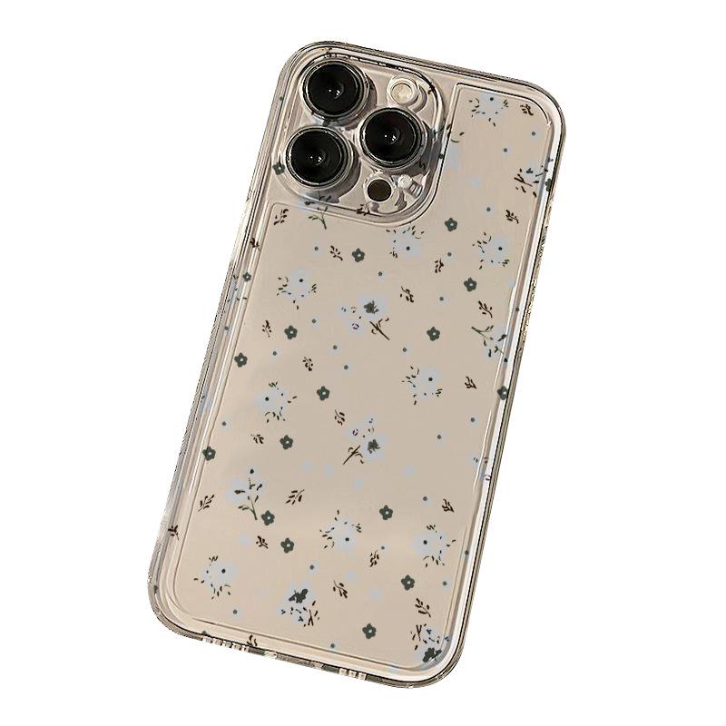 Ins White Floral iPhone 17Promax Mobile Phone Case for Apple 16promax Space Case 14 Transparent