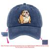 Bulldog Graphic Washed Baseball Cap Funny Dog Print Adjustable Denim Hat for Unisex