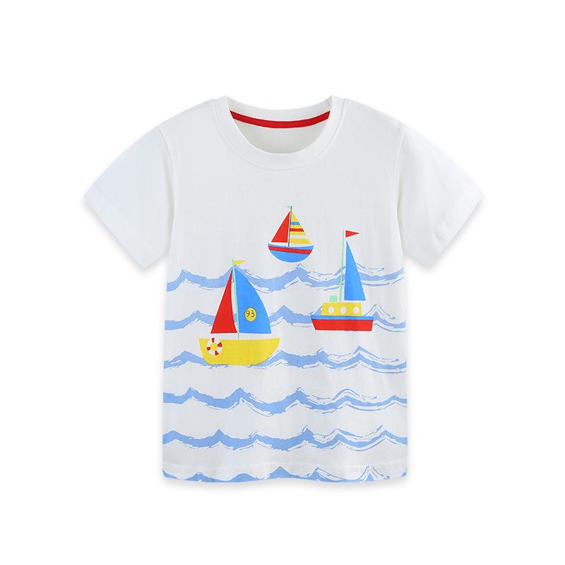 

Summer New Arrival Boys Short-Sleeved T-Shirt Fashion Print Round-Neck T-Shirt for Younger Children 7Y(125cm）