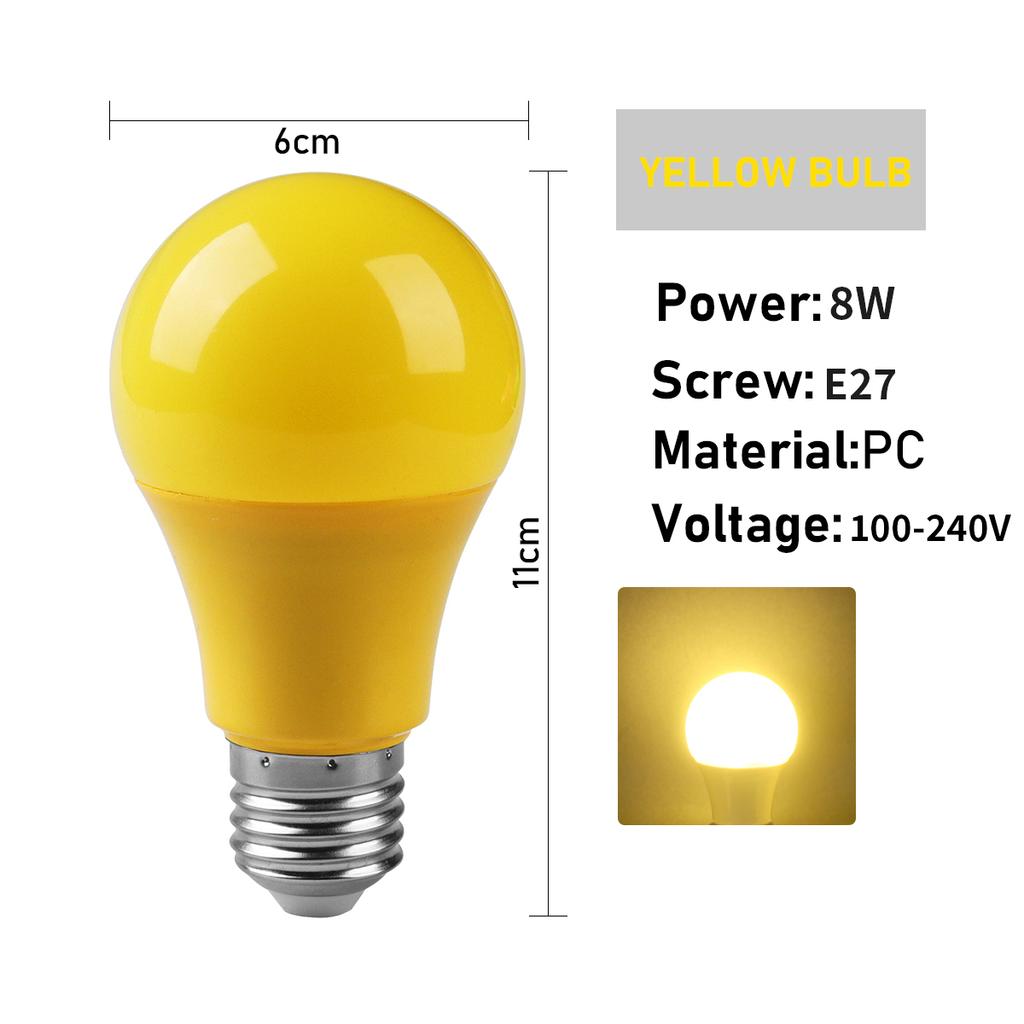 5/8pcs 8Color Festive Bar Atmosphere Color Bulb E27 AC100-240V Party Lighting