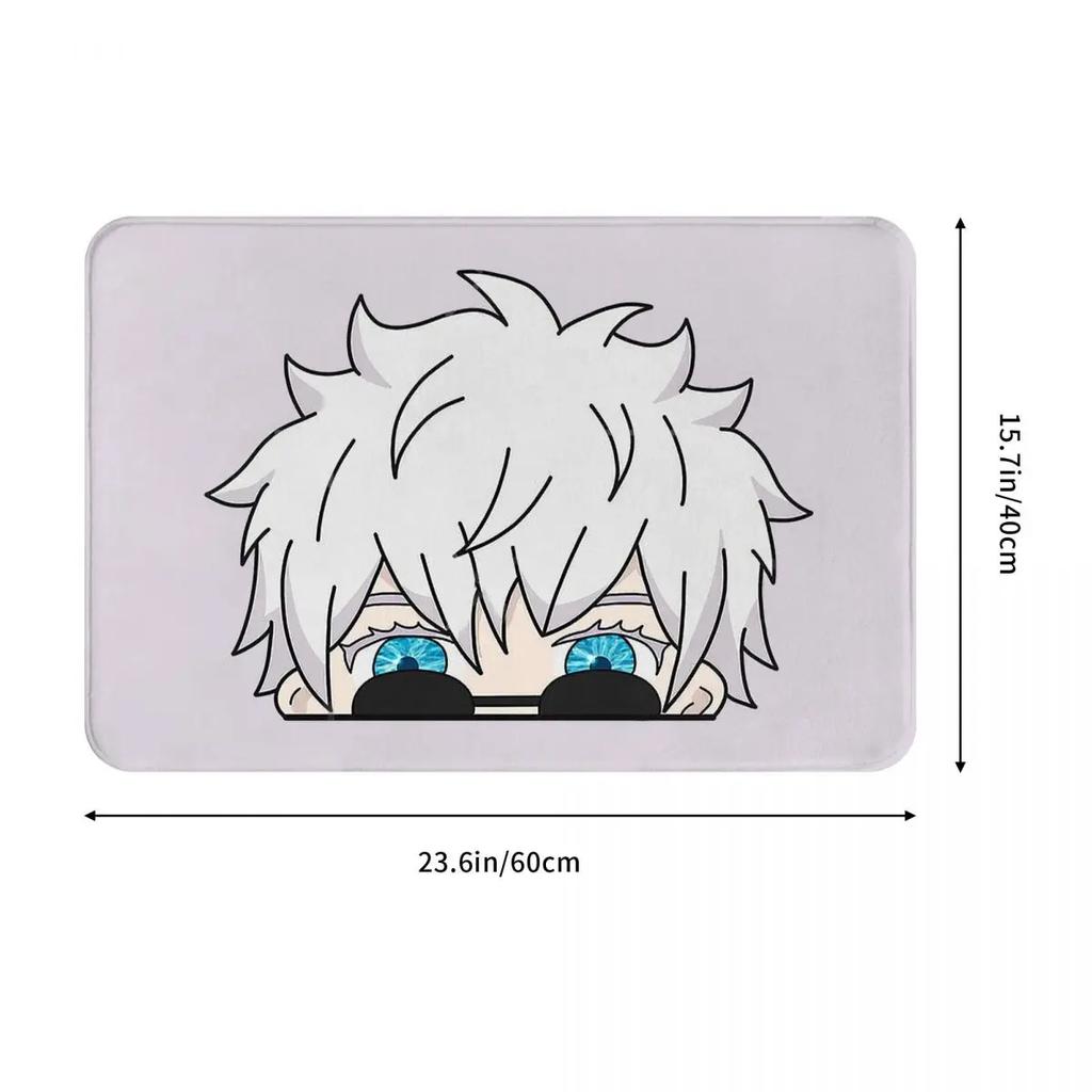 Jujutsu Kaisen Gojo Satoru Home Entrance Doormat Decor Kitchen Hallway Balcony Rugs Living Room Carpet Flannel Bathroom Foot Pad