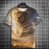 Animal Men's T-shirt 3d Tiger Print Men's Tops Casual Short Sleeve Simple