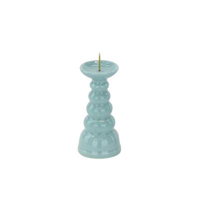 [Hasegawa Buddhist Altars] Buddhist Altar Candle Holder, Obon Accessory, Blue Background 3.0 (Height 8.9cm)