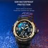 Herre Militærklokke Nye moteklokker Quartz Armbåndsur Herre 50m vanntett sportsklokke Digital Shock Army Watch