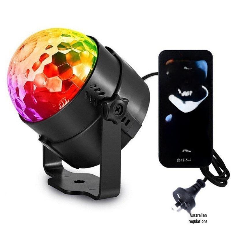 Mini LED Colorful Rotating Magic Crystal Ball Light with Sound Control for Home, KTV, Bar, and Strobe Effects