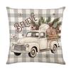 Cute 2D Flat Printing Christmas Pillow Covers Soft Flower Throw Cushion Case Ball Square Xmas Tree Pillowslip Car