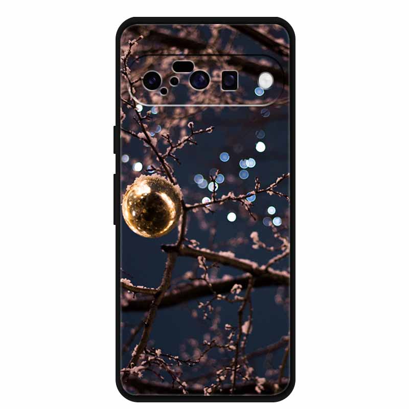Christmas Phone Cases For Google Pixel 10 Case Silicone Soft Black Cover Christmas Tree for Pixel 10 Pro / 10 Pro XL Back Cover