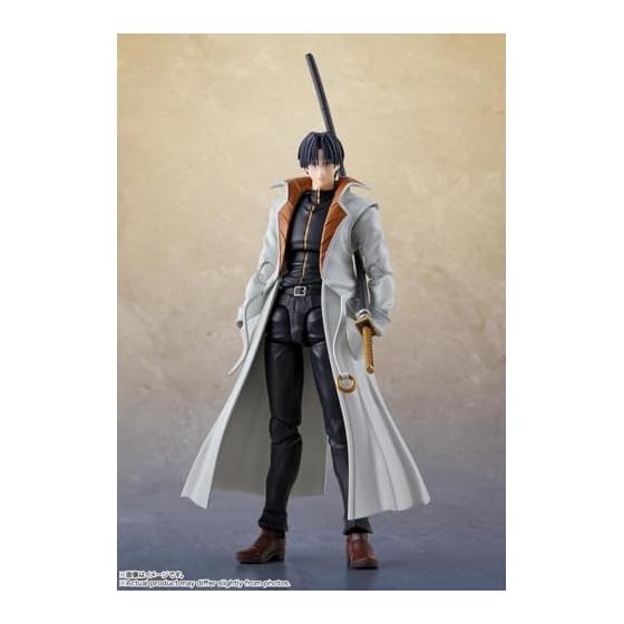 TAMASHII NATIONS SHFiguarts Rurouni Kenshin -Meiji Swordsman Romantic Story- Shinomori Aoshi, ca. 165 mm, bewegliche Figur aus PVC und ABS, bemalt