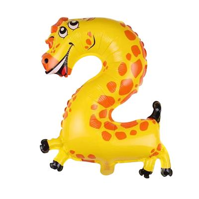 Palloncino da festa Animale Numero Palloncino in Alluminio a Forma di Numero Decorazione per Festa di Compleanno per Bambini