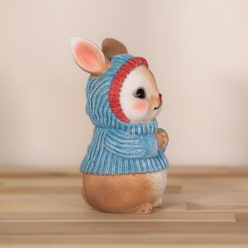 Rabbit Interior Gardening Knitted Birthday Gift for Perfect Gift cb014d [Devalier] Figurine, Decor, Ornament, Resin, Hat, Present, Women, [Authentic]