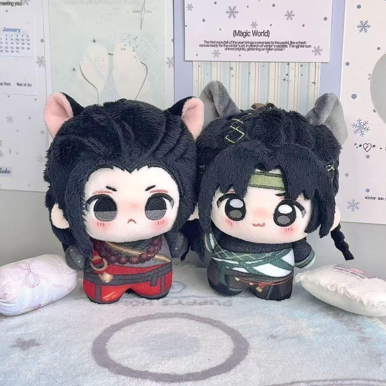 Waar Winden Elkaar Ontmoeten Pluche Set Oude San Geng Tian Jiu Liu Mannen Rat Stam Chibi Pop Wolf Oren Zacht Knuffeldier Cadeau Voor Game Fans 10cm