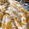 70cm Square Designer Gold Rose Print Scarf Women Silk Scarves Luxury Bandana Hijab Neckerchief Shawl Kerchief Hair Band Foulard