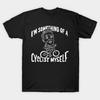 Men Black Print T-shirt Something Of A Cyclist No-Cut Transfer Paper Print Cotton Tshirt