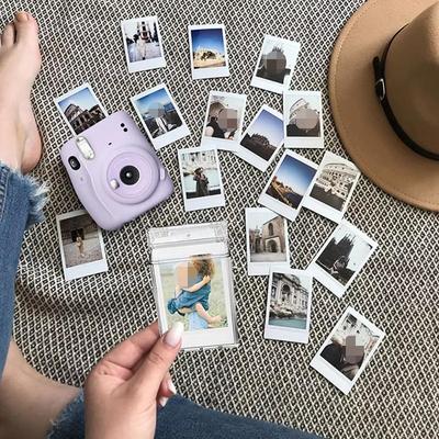 3-inch Film Clear Photo Storage Box Instant Camera Photo Case for Fujifilm Instax Mini Photo Case Portable Hanger with Strap