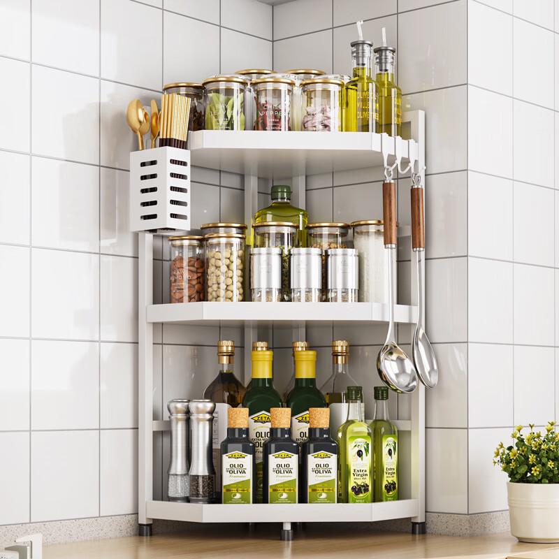 3-Tier Stainless Steel Kitchen Corner Storage Rack