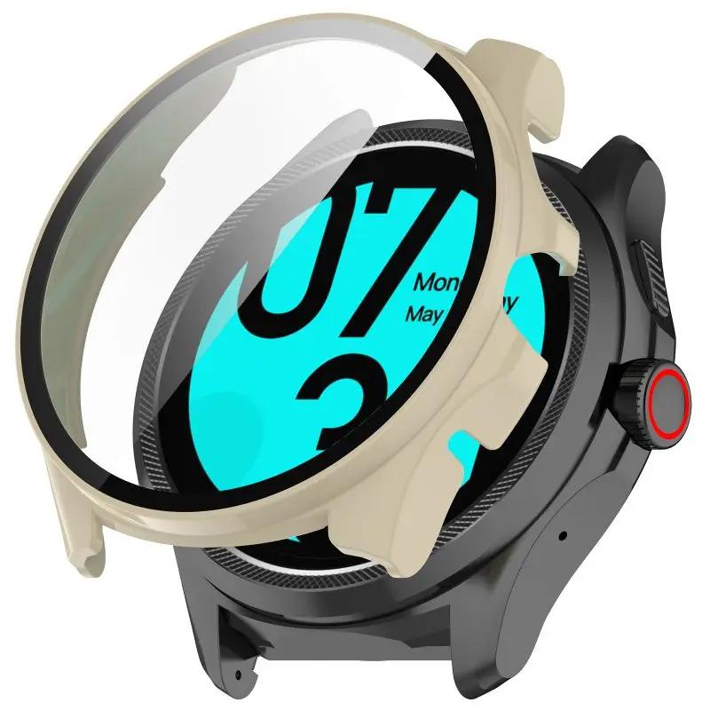 

Чохол із загартованого скла для смарт-годинника Ticwatch Pro 5, ремінь, захисний бампер, захисна плівка для екрану, кришка Tic Watch Pro5 For Ticwatch Pro 5 бежевий
