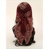 Spring Floral Mesh Scalloped Design Headscarf, Bohemian Floral Embroidered Wrap, Suitable For Women In All Seasons