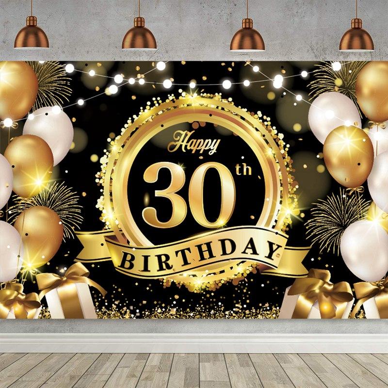 Happy Birthday Background 18 21 30 40 50 60 Birthday Party Decoration Birthday Banner Hanging Flag 30th Birthday Backdrop Decor