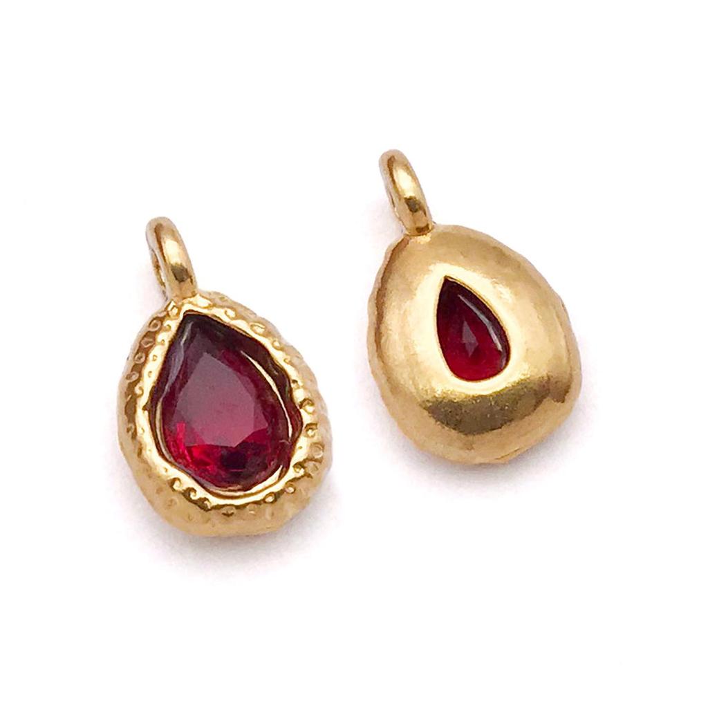 Stainless Steel Water Drop 7x12mm Zodiac Stone Pendant for DIY Jewelry