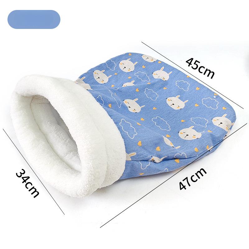 

Спальный мешок для кошек Осенне-зимний стиль Теплое гнездо для питомца Полузакрытый Кошка Собака Может Зарыться в Одеяло Кошачье Одеяло 47*45*34-