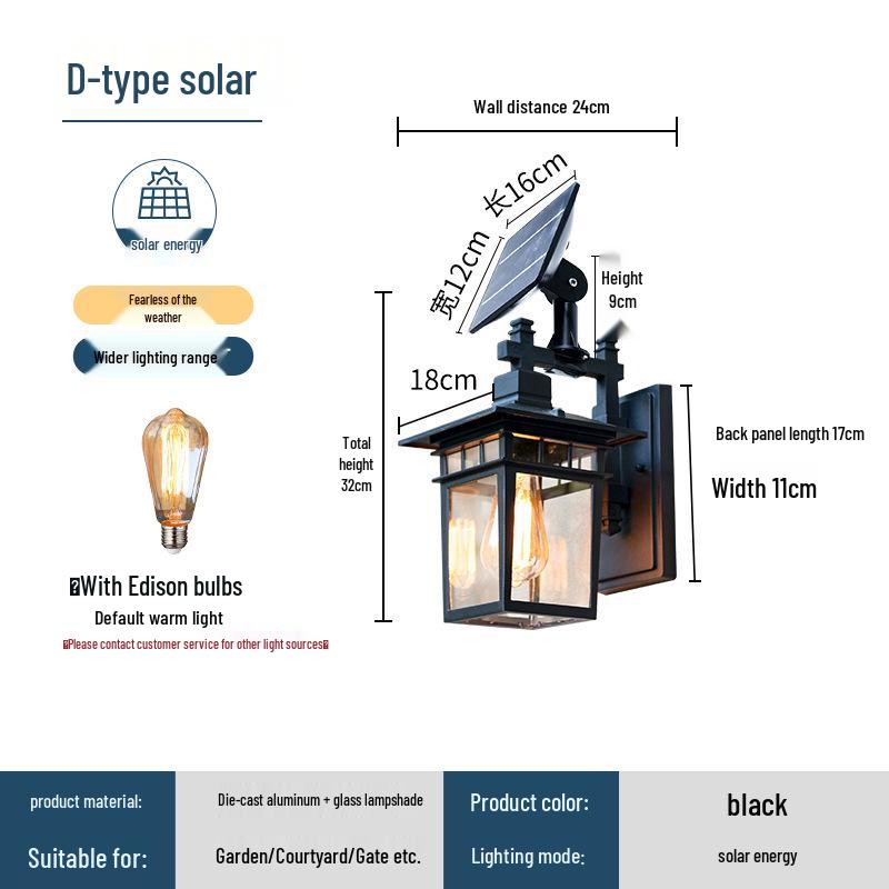 European Style Waterproof Solar Wall Lamp: Super Bright Antique Design for Outdoor Courtyards, Corridors, and Villa Hallways