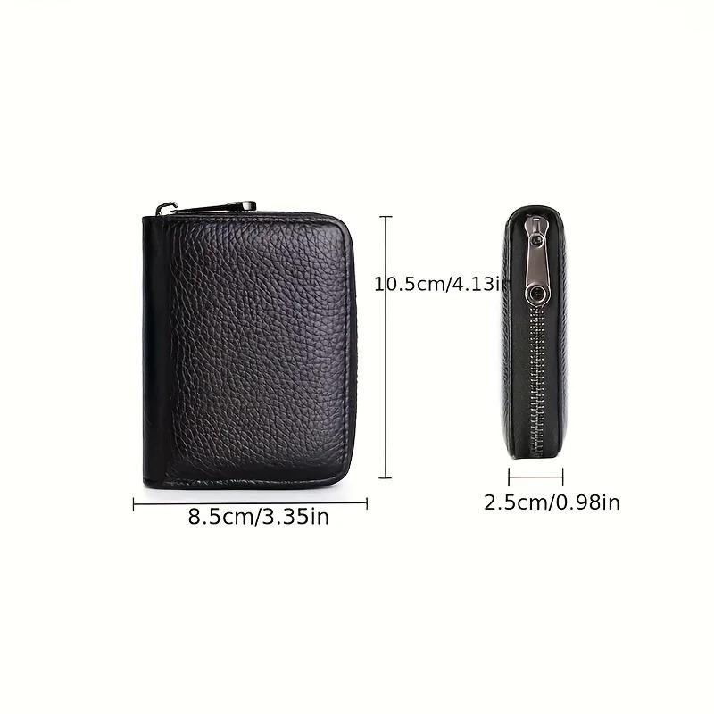 Unisex Minimalist RFID Blocking Card Holder Wallet With Zipper Coin Pocket Slim Credit Card Case For Men Women Small Purse