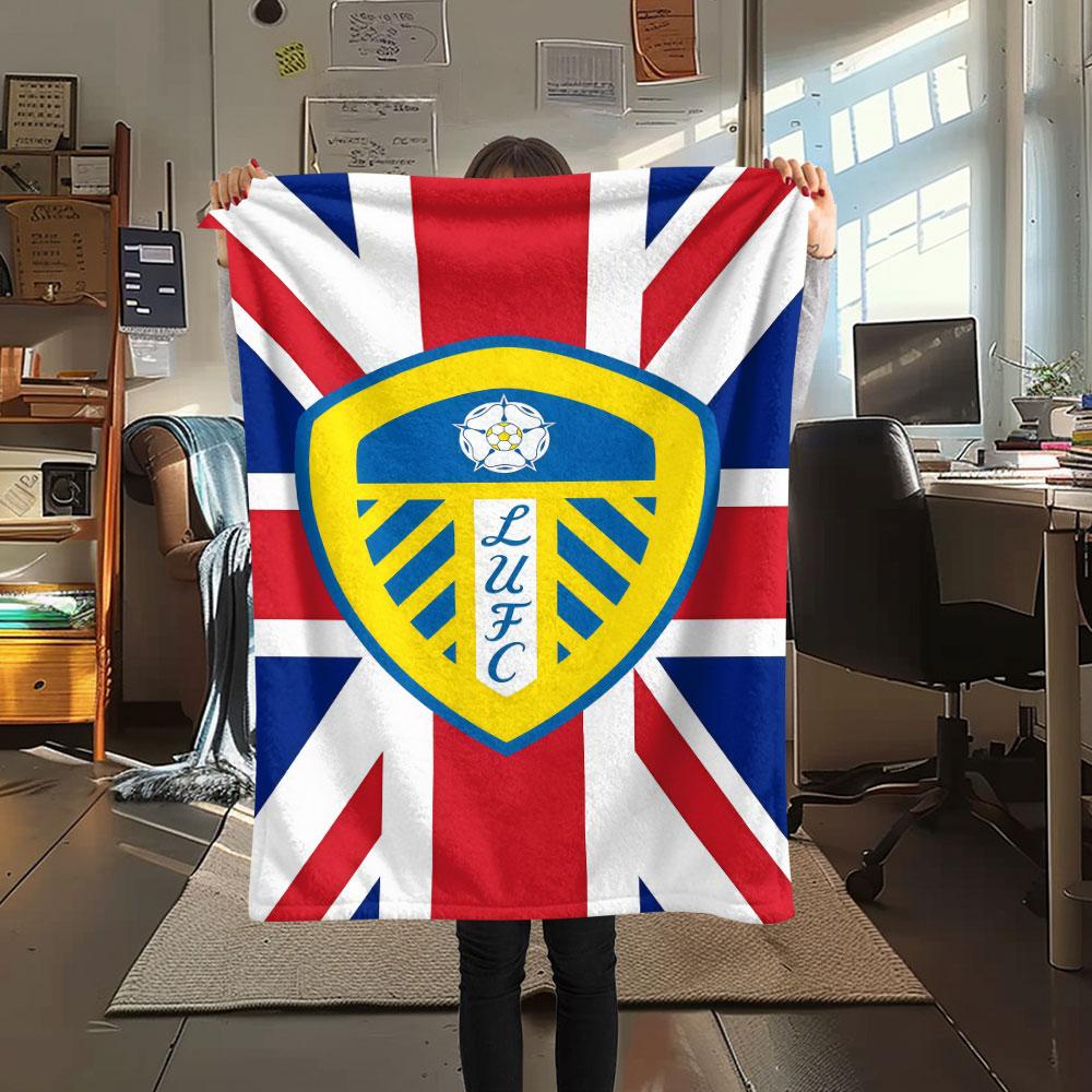 LUFC Logo Blanket, High Quality Comfortable for All Seasons, Home Decor, Warmth and Comfort