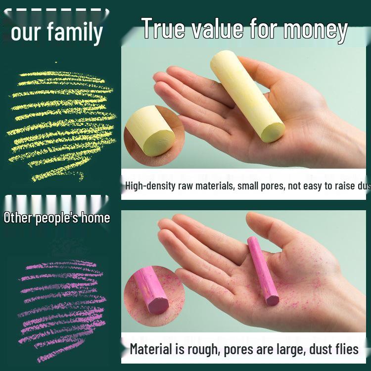 Extra Large Dustless Colored Chalk for Children's Drawing Boards