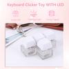Clicky Fidgets Keychain with RGB Lights Anti Stress Light Up Keyboard Button Key Chain Stress Relief Toy For Office Accessories