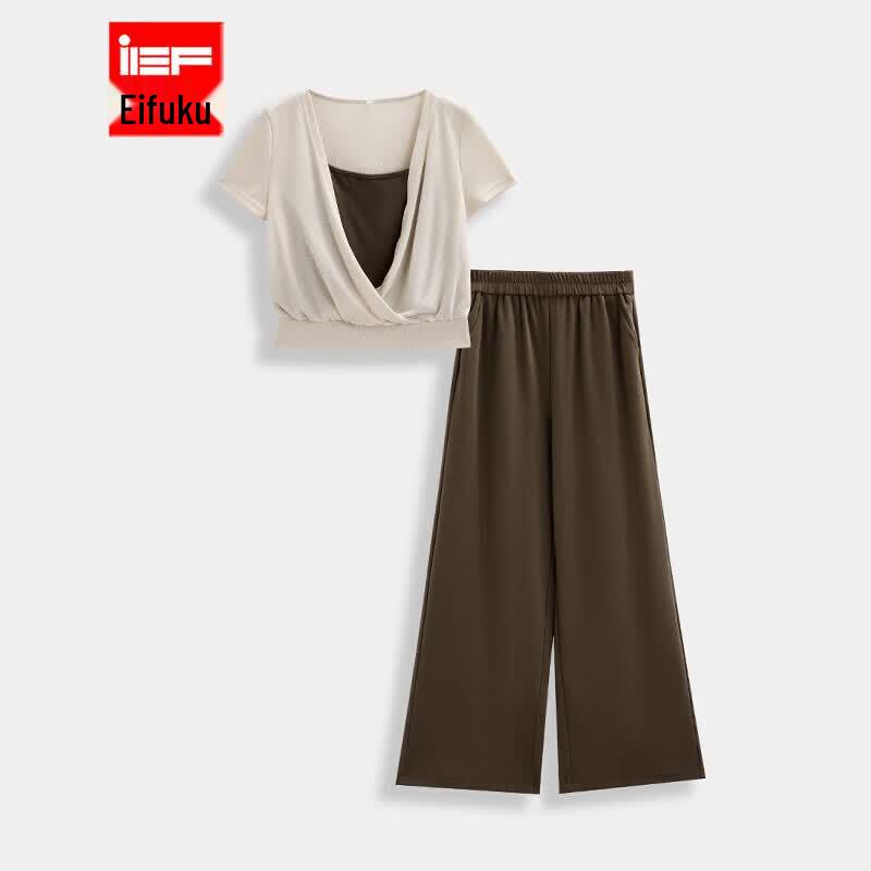 IEF French Elegant Petite Two-Piece Long Pants Set S