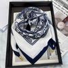 1Pc Magnetic Closure Versatile Neck Scarf Elegant Painted Pattern Luxury Silk Scarf Gift Necklace Cloth Accessories