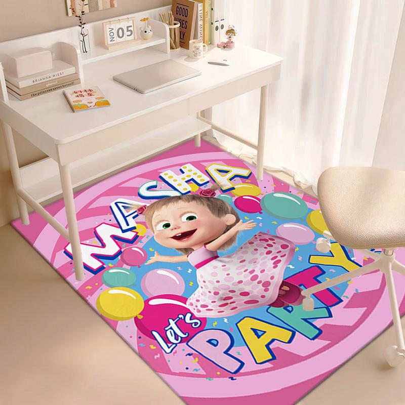 Russian animation Masha and the Bear Fairy Tale Cartoon Carpet Soft Home Living Room Bedroom Door Mat Outdoor Picnic Ground Mat rug T4