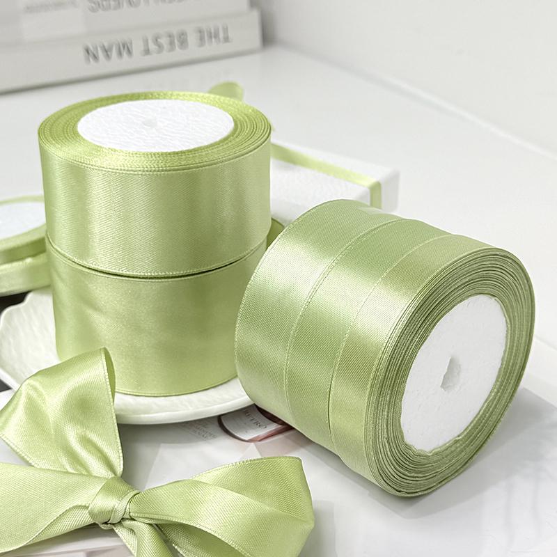 Matcha Green Rose Satin Ribbon Bow for Fresh Flower & Gift Packaging