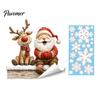 Wasserdichte PVC-Fensterfolie Weihnachtsklebefolie, Nikolaus und Rentier Aufkleber, Statische Festliche Wohnkultur Glasaufkleber für Feiertagsshop Türen