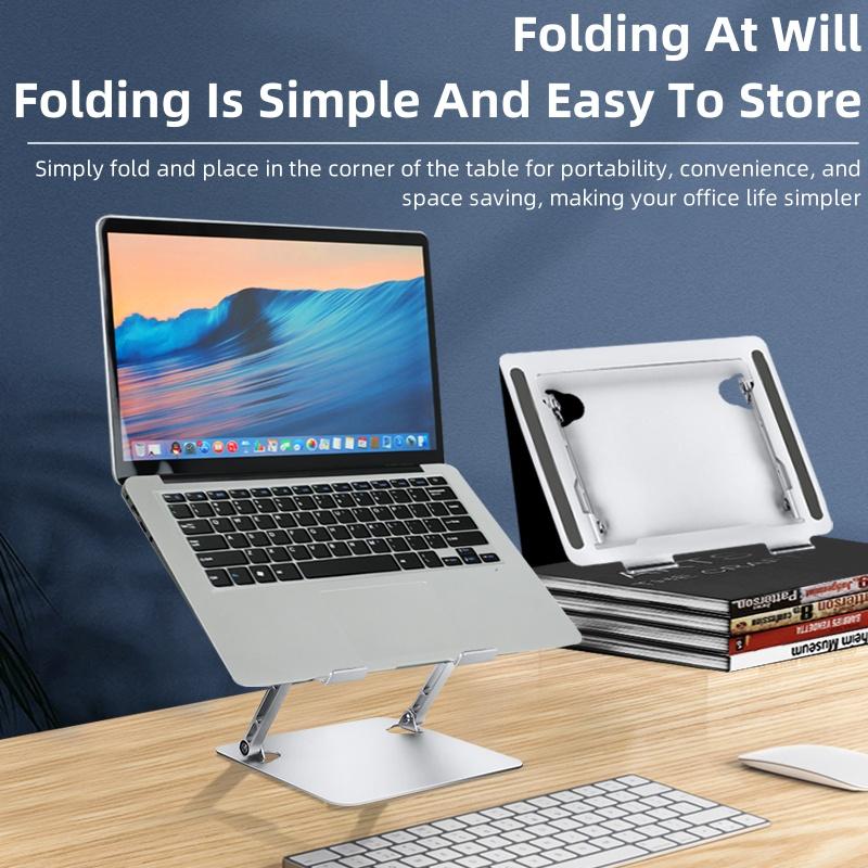 D079 Aluminum Alloy Desktop Laptop Bracket Foldable Hollow Out Notebook Cooling Stand