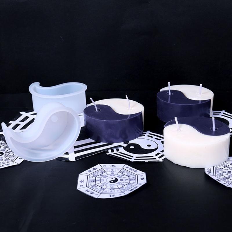 3D-Candle Mold Tai Chi Yin Yang Candle Silicone Mold Handmade Soap Mold DIY Fondant Candy Mold Chocolate Decorating Tool