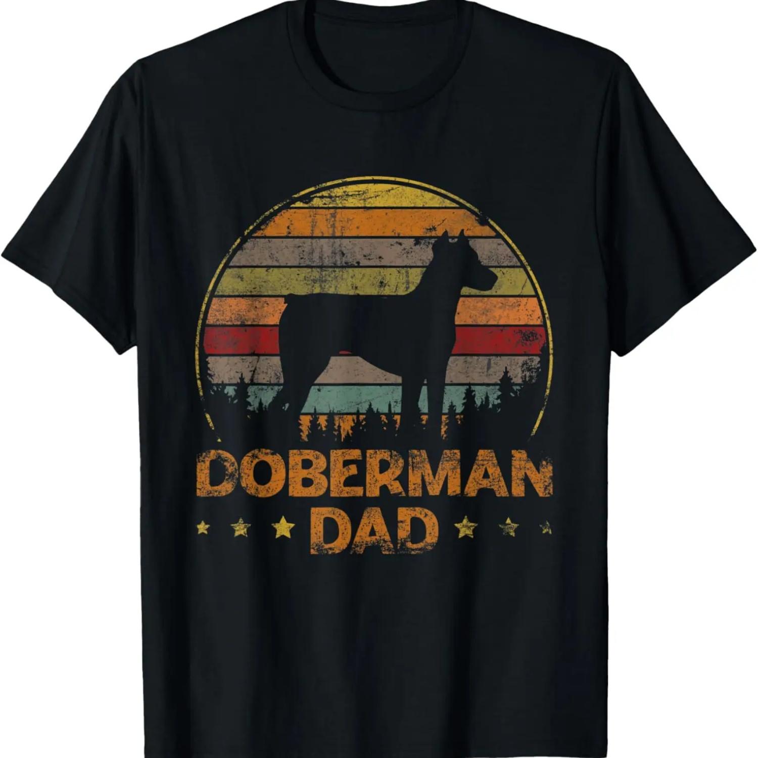 Vintage Doberman Dog Dad Retro Dog Father s Day T-Shirt S