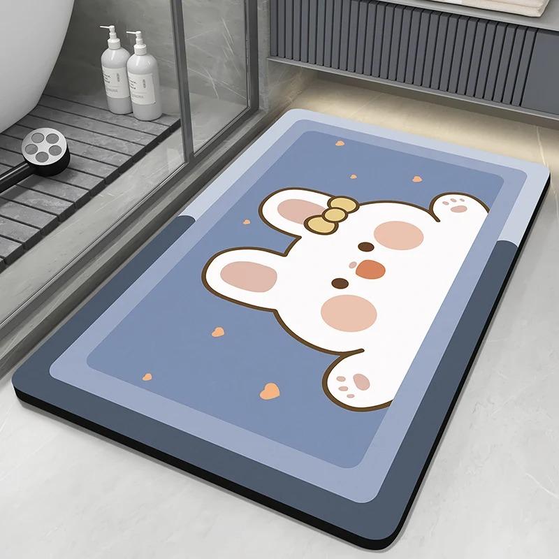 

Коврик для ванной из диатомита, впитывающий нескользящий коврик для ног, быстросохнущий коврик для душа, туалетный коврик, моющийся 40x60CM