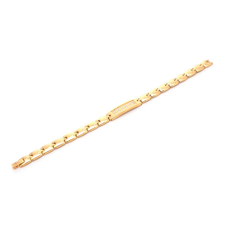 Fashionable Titanium Steel Gold Bracelet Magnet Energy Bracelet ITALY Inlaid Diamond Women's Handmade Bracelet