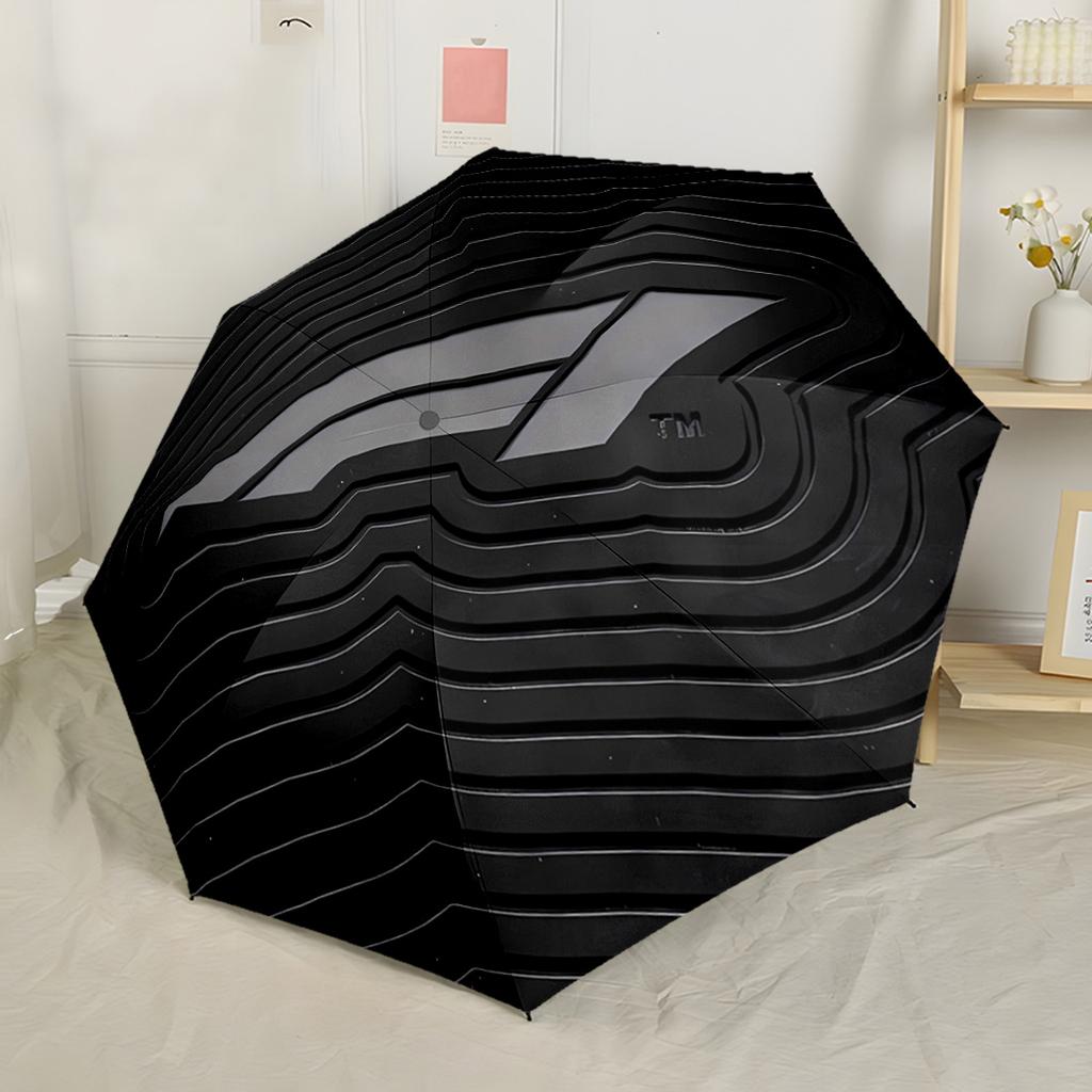 Logo F1 Racing Texture Marmo Ombrello Automatico da Esterno Pieghevole con 8 Stecche Leggero per Donne/Uomini Amanti della Moda Regalo Elegante per Donne