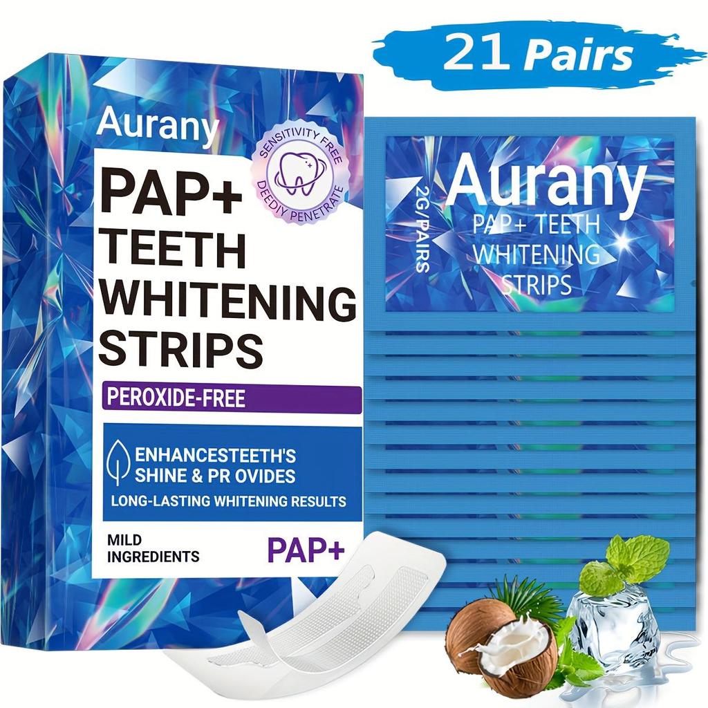 PAP Teeth Whitening Strips, No Sensitivity, Enamel Safe, Remove Coffee & Smokers Stains, Professional Teeth Strips For Sensitive Teeth-7/14/21Pairs