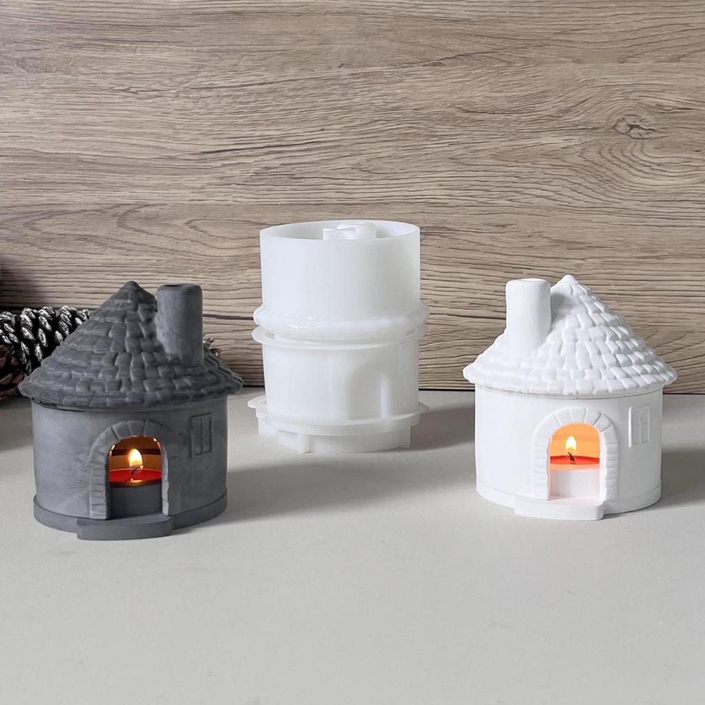 House Shape Silicone Tealight Stand Mould For Epoxy Resin Candle Tealight Holder Decoration Multipurpose Silicone Molds