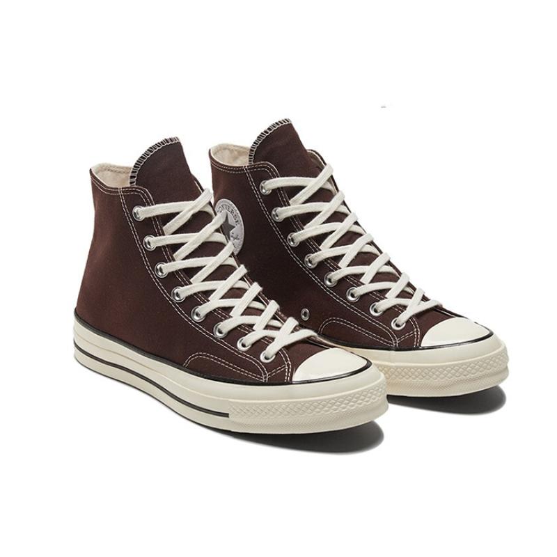 Converse 1970s Chuck Taylor All Star Comfortable and Versatile High-Top Canvas Shoes Unisex Coffee Color