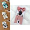 Adorable Children's Bow Tie Suspender Set With Elastic Adjustable Straps