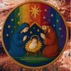 Nativity Scene Embroidery Craft Set Includes Adjustable Hoop Metal Needle Scissors for Holiday Crafting Projects