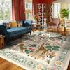 Ethnic Style Forest Carpet: Stain-Resistant Living Room or Bedroom Coffee Table Mat, Luxurious Persian Bedside Rug.