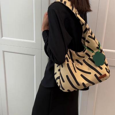 Fashion Tote Bags Women's New Korean Style Zebra Canvas Bag Niche Leisure Versatile High Capacity Trend Commuter Shoulder Bags
