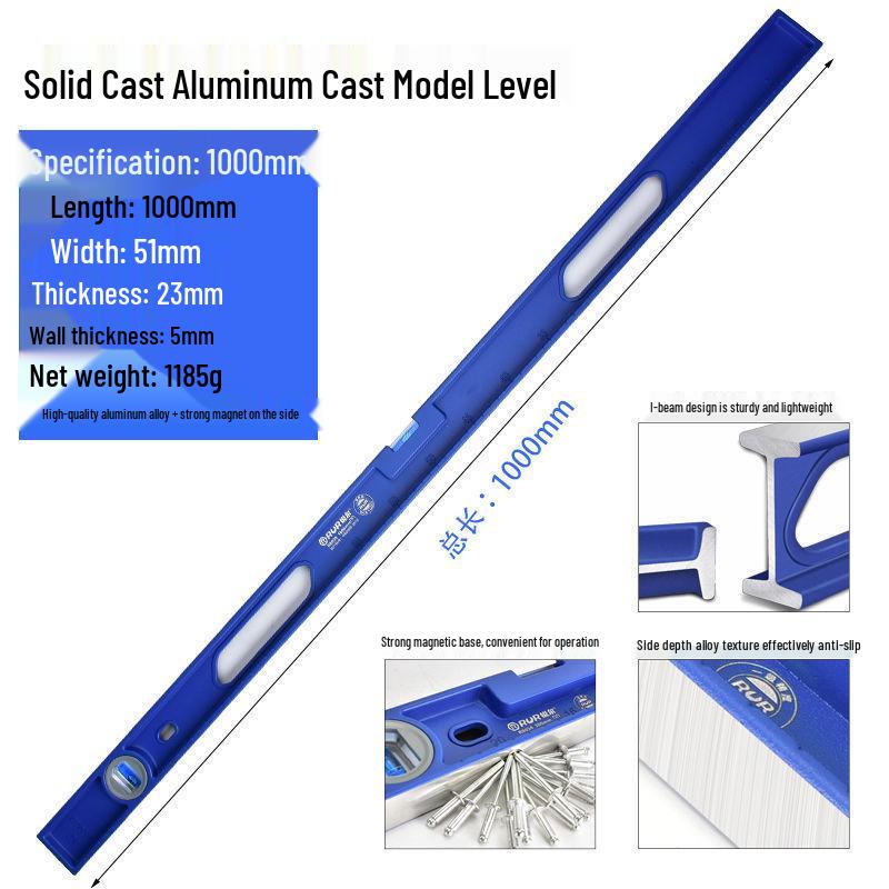 High Precision Solid Cast Aluminum Magnetic Spirit Level for Wall Tile Decoration